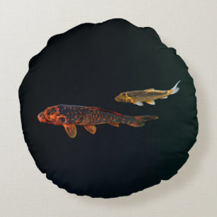 Coussins Ronds Orange Koi et Gold Koi