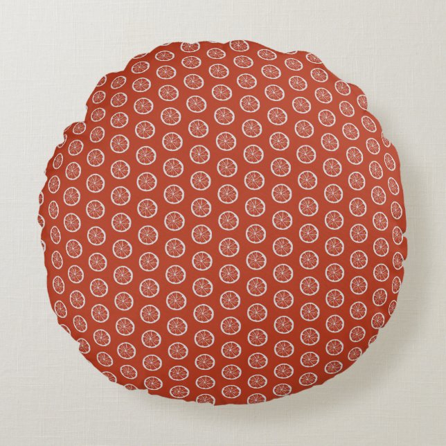 Coussins Ronds Oranges de Noël et d'épices (Devant)