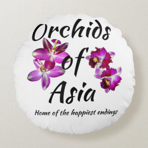 Coussins Ronds Orchidées d'Asie