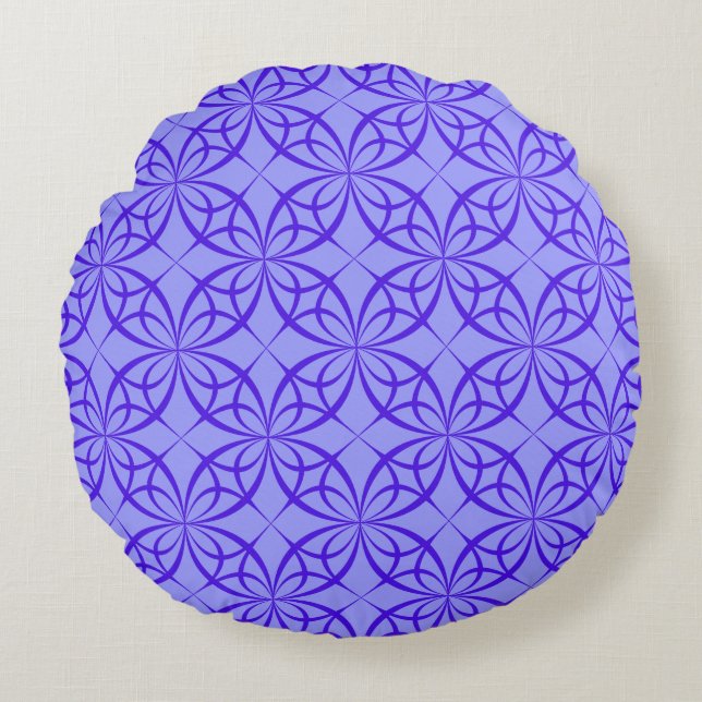 Coussins Ronds Oreiller à cercles géométriques violets (Devant)