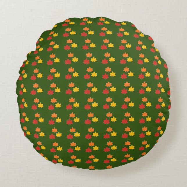Coussins Ronds Oreiller à la feuille/halloween/automne (Devant)