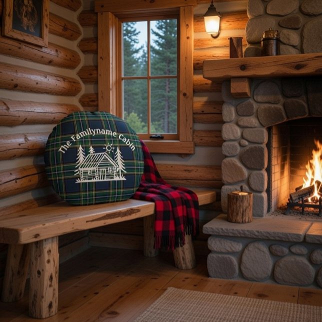 Coussins Ronds Oreiller à lancer de Cabine de famille personnalis (Créateur téléchargé)