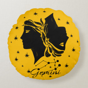 Coussins Ronds Oreiller à lancer Gemini Zodiac