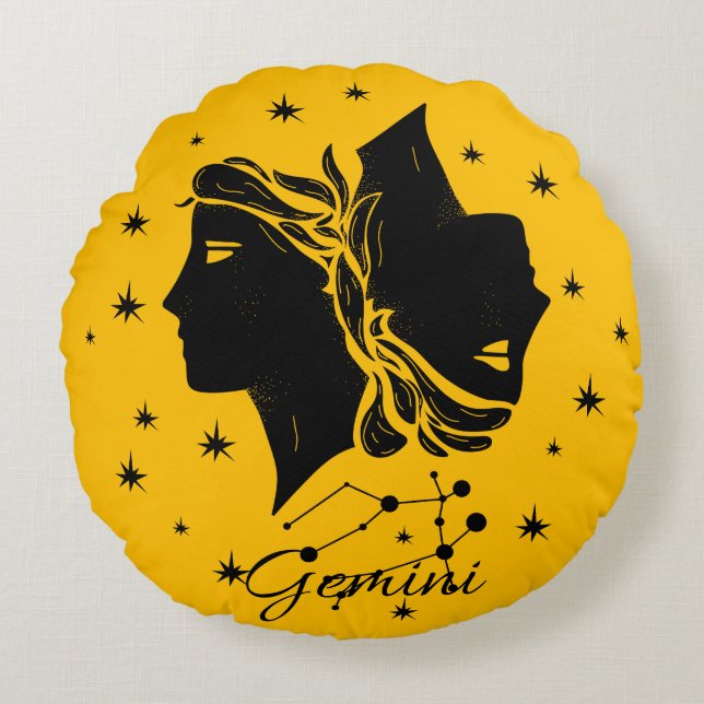 Coussins Ronds Oreiller à lancer Gemini Zodiac (Devant)