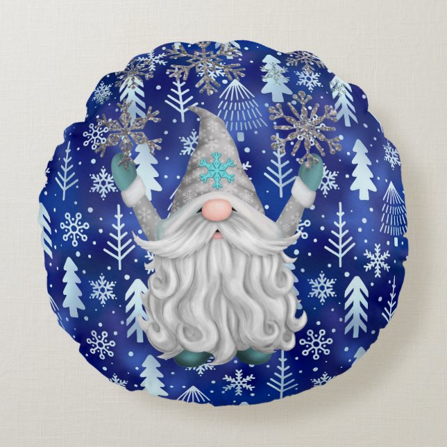 Coussins Ronds Oreiller à lancer Gnome de Noël (Devant)