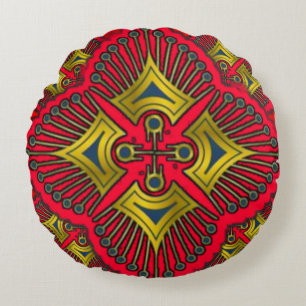 Coussins Ronds Oreiller à lancer rond 3D design numérique coloré