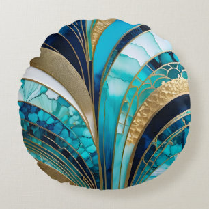 Coussins Ronds Oreiller à lancer rond Art déco coloré