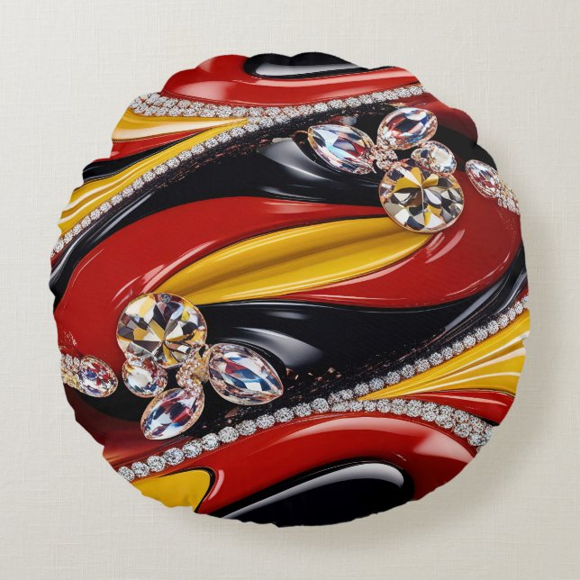 Coussins Ronds Oreiller à lancer rond aux couleurs belges (Devant)