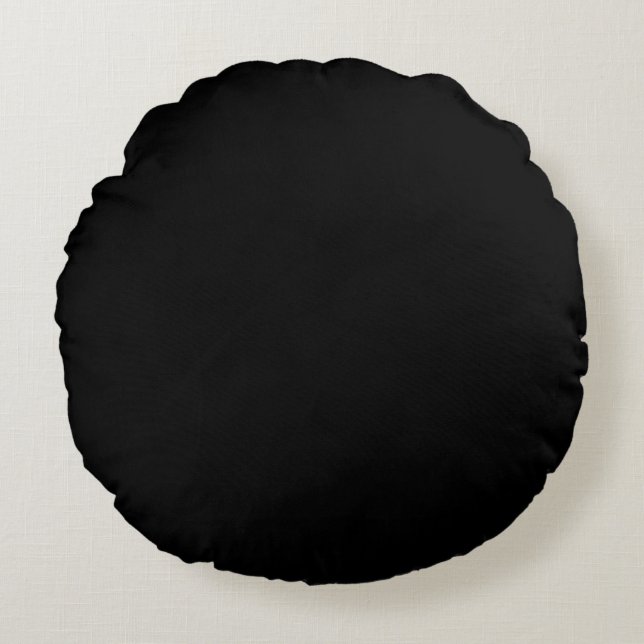 Coussins Ronds Oreiller à lancer rond noir (16 po) (Devant)