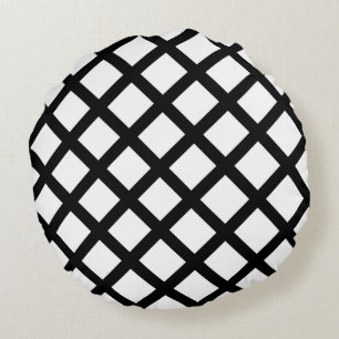 Coussins Ronds Oreiller à lancer rond rayé noir blanc