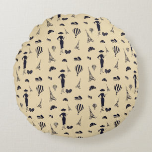 Coussins Ronds Oreiller à lancer rond Vintage classique des année