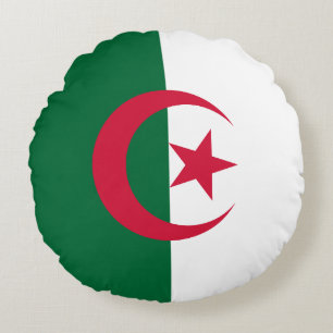 Coussins Ronds Oreiller à lancer ronde avec drapeau d'Algérie