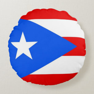 Coussins Ronds Oreiller à lancer ronde avec drapeau de Porto Rico