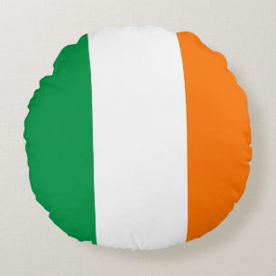 Coussins Ronds Oreiller à lancer ronde avec drapeau d'Irlande