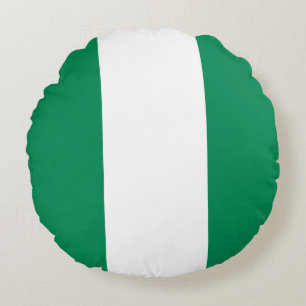 Coussins Ronds Oreiller à lancer ronde avec drapeau du Nigeria