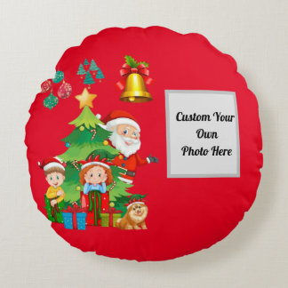 Coussins Ronds Oreiller à lancer ronde cadeau de Noël