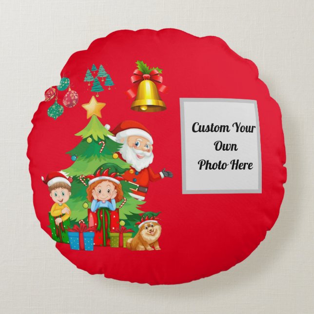 Coussins Ronds Oreiller à lancer ronde cadeau de Noël (Devant)