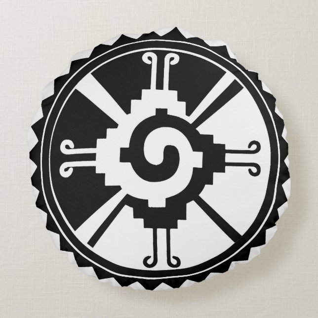 Coussins Ronds Oreiller à lancer ronde Mayan Hunab Ku (Dos)