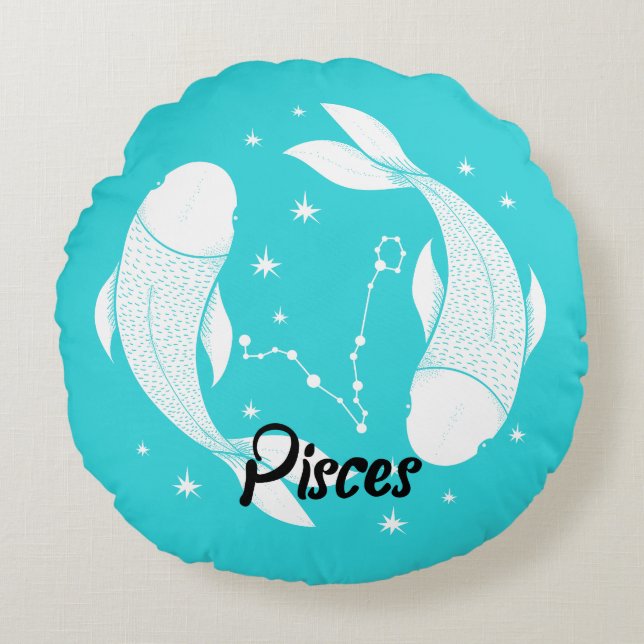 Coussins Ronds Oreiller à lancer Zodiac Pisces (Devant)