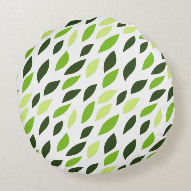 Coussins Ronds Oreiller à motif 'Feuilles Vertes' (Dos)