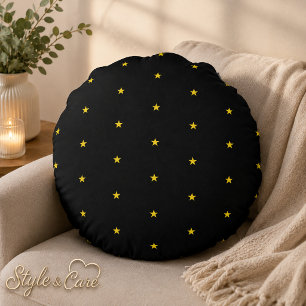 Coussins Ronds Oreiller Accent Rond à Motif Stellaire Élégant