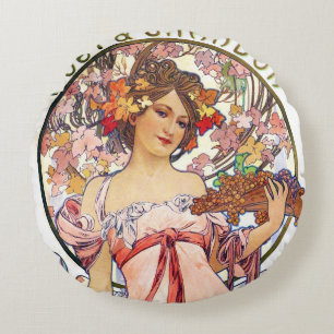 Coussins Ronds Oreiller Alphonse Mucha