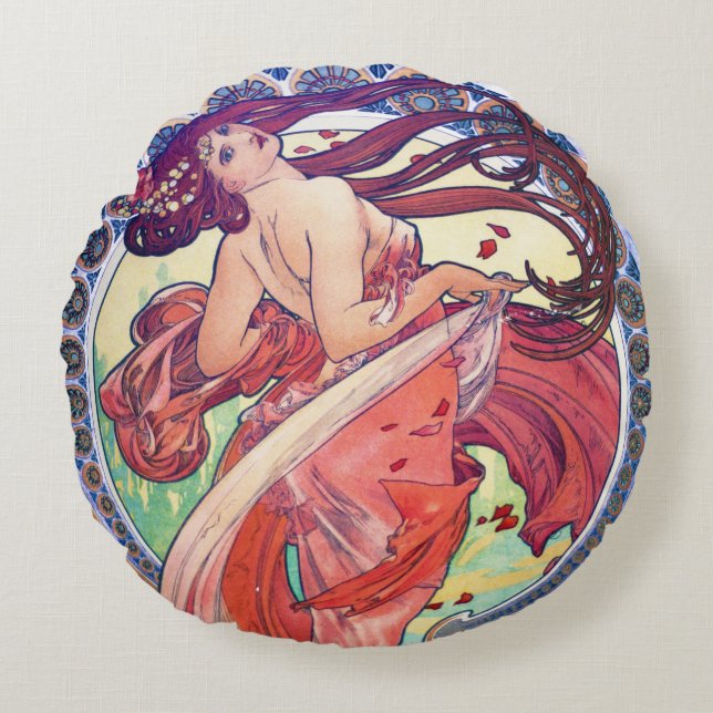 Coussins Ronds Oreiller Alphonse Mucha (Devant)
