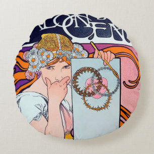 Coussins Ronds Oreiller Alphonse Mucha