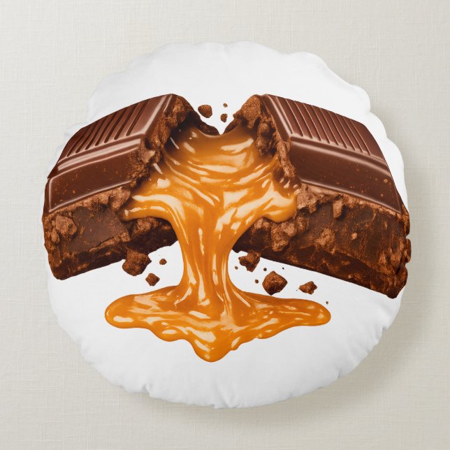 Coussins Ronds Oreiller Amoureux Caramel Chocolat (Devant)