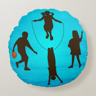 Coussins Ronds Oreiller avec des enfants qui jouent