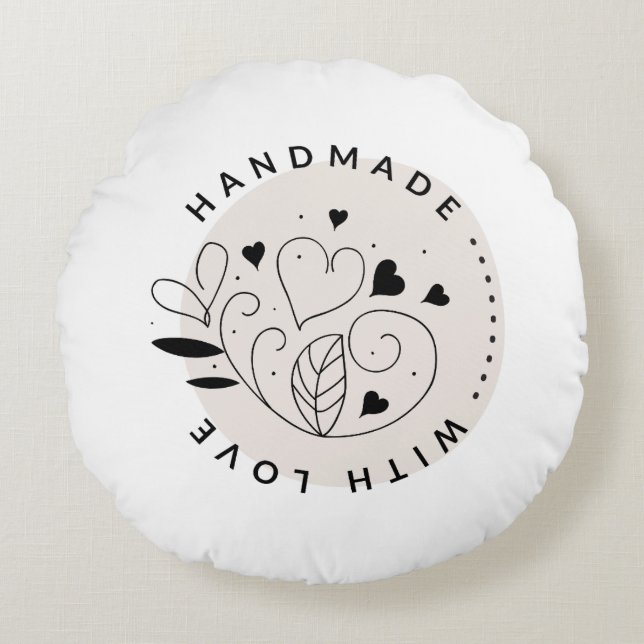 Coussins Ronds Oreiller avec motif d'amour (Devant)