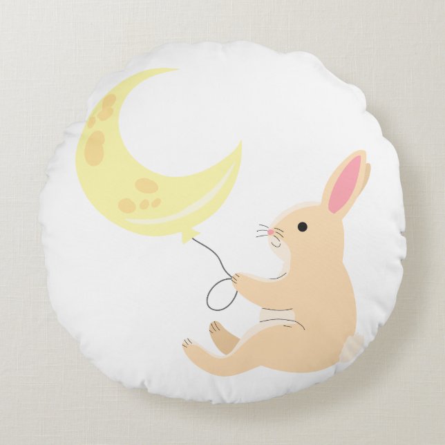 Coussins Ronds Oreiller ballon Lapin & Lune (Devant)