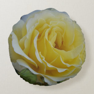 Coussins Ronds Oreiller blanc et jaune rose