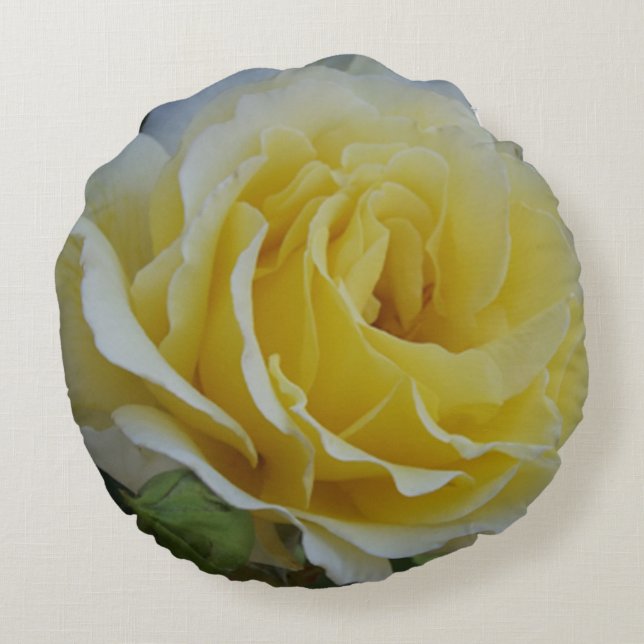Coussins Ronds Oreiller blanc et jaune rose (Dos)