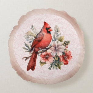 Coussins Ronds Oreiller Cardinal de couleur rose pâle rond