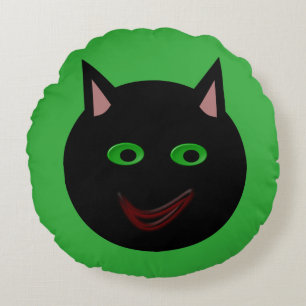 Coussins Ronds Oreiller Chat Noir Halloween