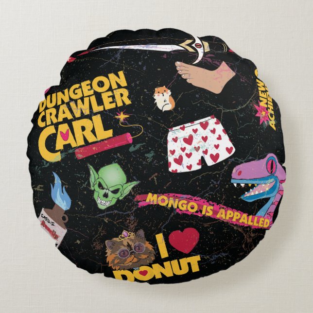 Coussins Ronds Oreiller collage de Dungeon Crawler Carl (Devant)