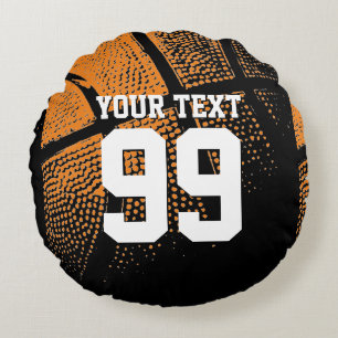 Coussins Ronds Oreiller de basketball avec numéro de maillot de s