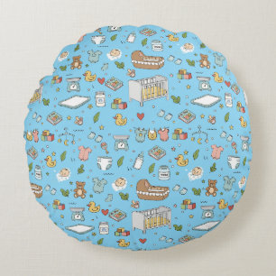 Coussins Ronds Oreiller de nurserie ourson pastel canard