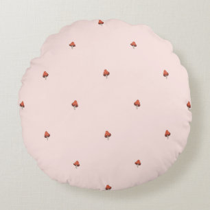 Coussins Ronds Oreiller de nurserie rond minimal champignon rose