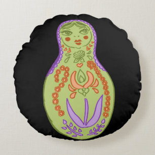 Coussins Ronds Oreiller de poupée Matryoshka moderne