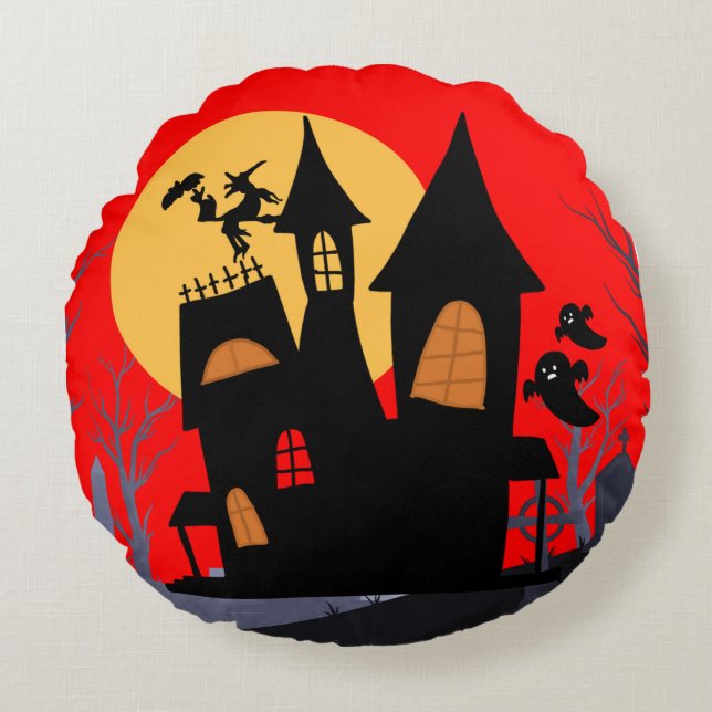 Coussins Ronds Oreiller décoratif Haunted Glow (Devant)