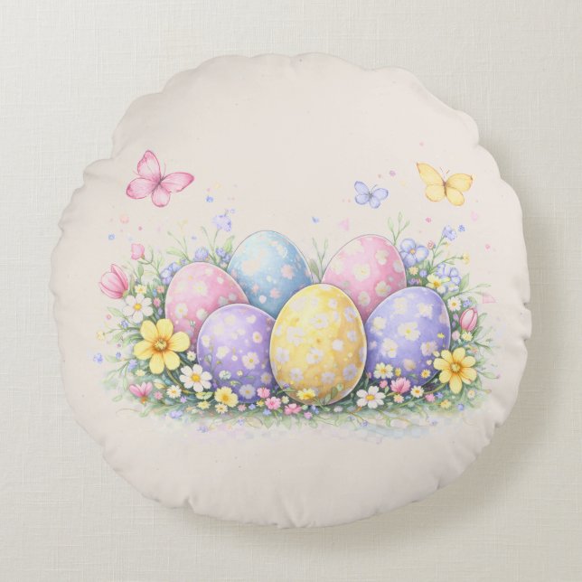 Coussins Ronds Oreiller décoratif œufs de Pâques (Devant)