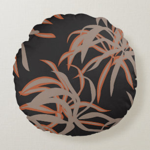 Coussins Ronds Oreiller décoratif rond à motif de feuilles