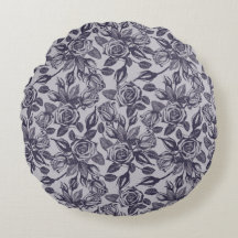 Oreiller décoratif rond bleu baron