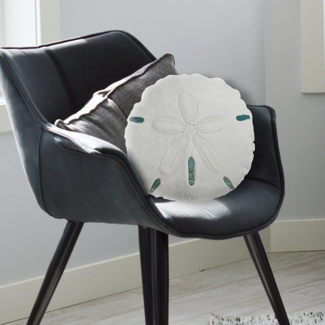 Coussins Ronds Oreiller décoratif rond dollar de sable blanc (Créateur téléchargé)