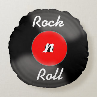Coussins Ronds Oreiller disque vinyle Rock N Roll Retro Red Rock