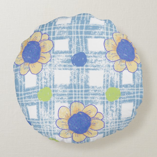 Coussins Ronds Oreiller fleur (Dos)
