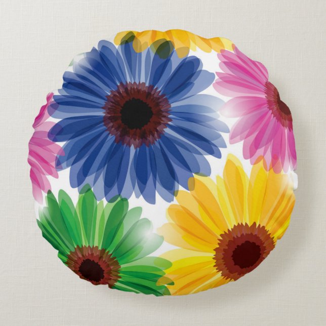 Coussins Ronds Oreiller Fleur Rond (Devant)