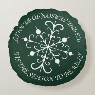 Coussins Ronds Oreiller Flocon de Neige Vert